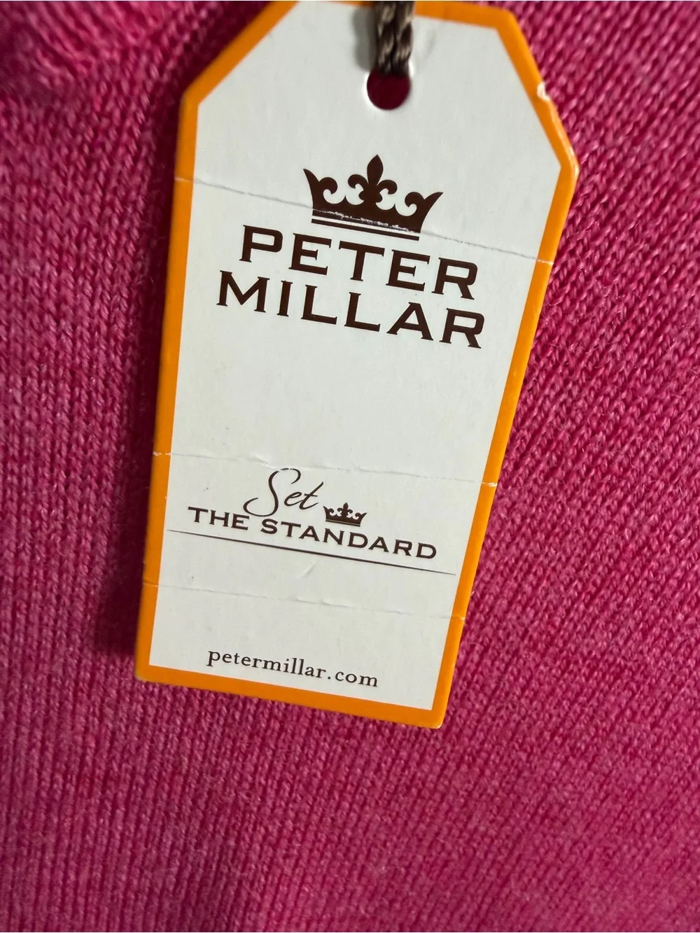 Peter Millar Men's V-Neck Sweater in Fuchsia Pink New
